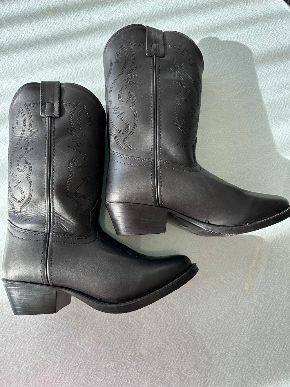 Classic Black Western Leather Cowboy Boots size 4.5